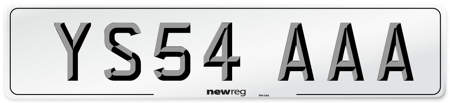 YS54 AAA Number Plate from New Reg